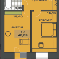 1-кімнатна квартира 